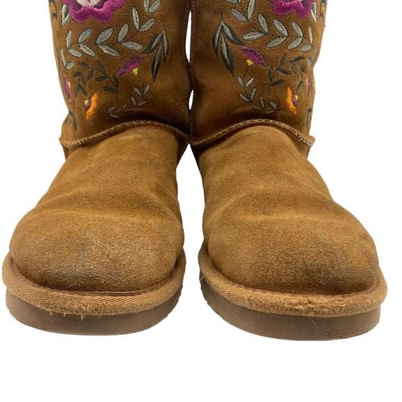 UGG Women's Juliette Embroidered Boots Chestnut Suede Brown Size 7 - Picture 5 of 11